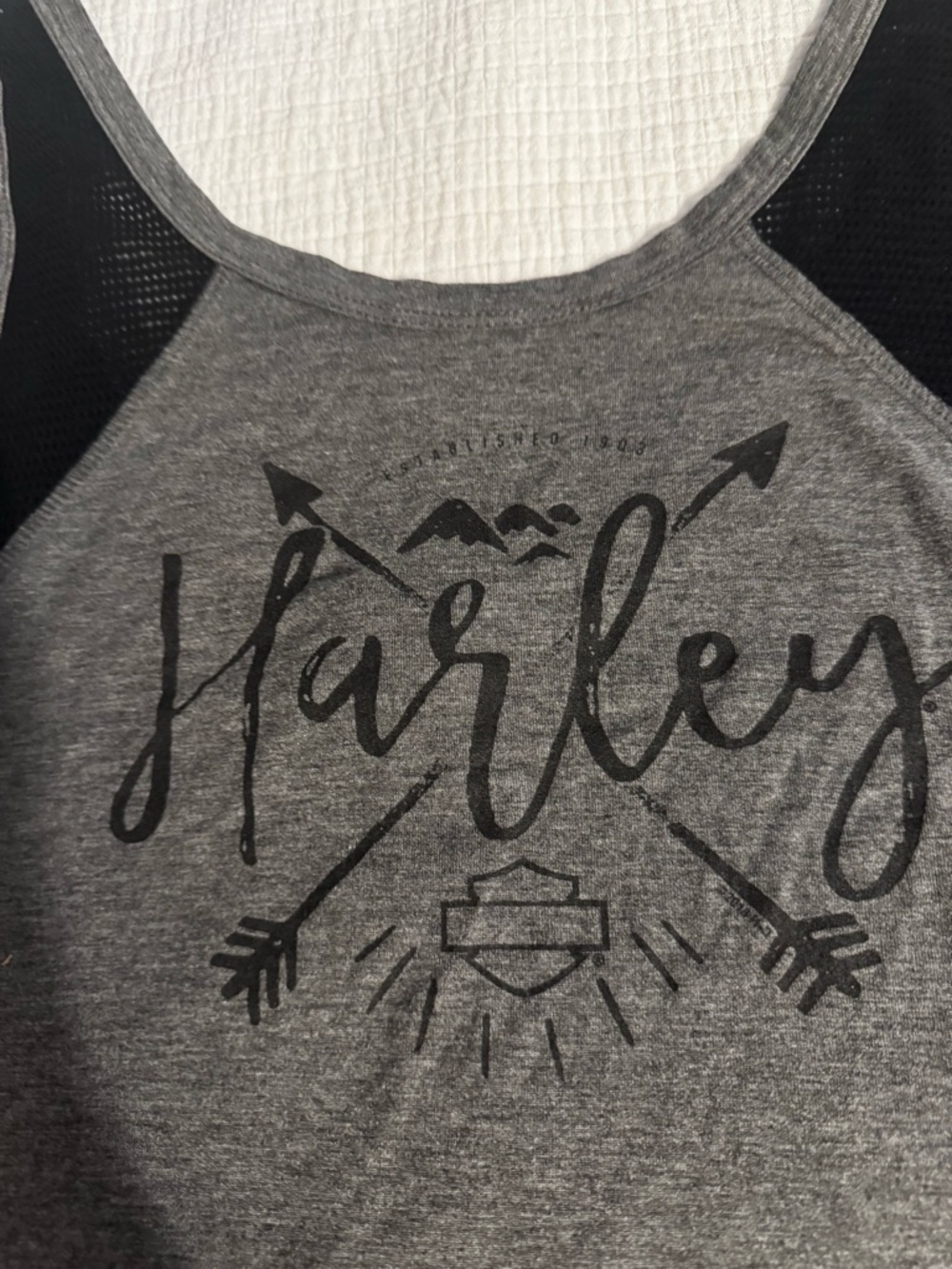 Harley Davidson Women’s Black/Gray Tank Top NWT Size 2XL Fort Bragg Dealership - Picture 3 of 11